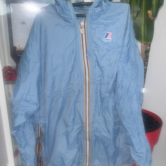 K-Way Jackets & Blazers - K-Way Sky Blue Hooded Jacket unisex